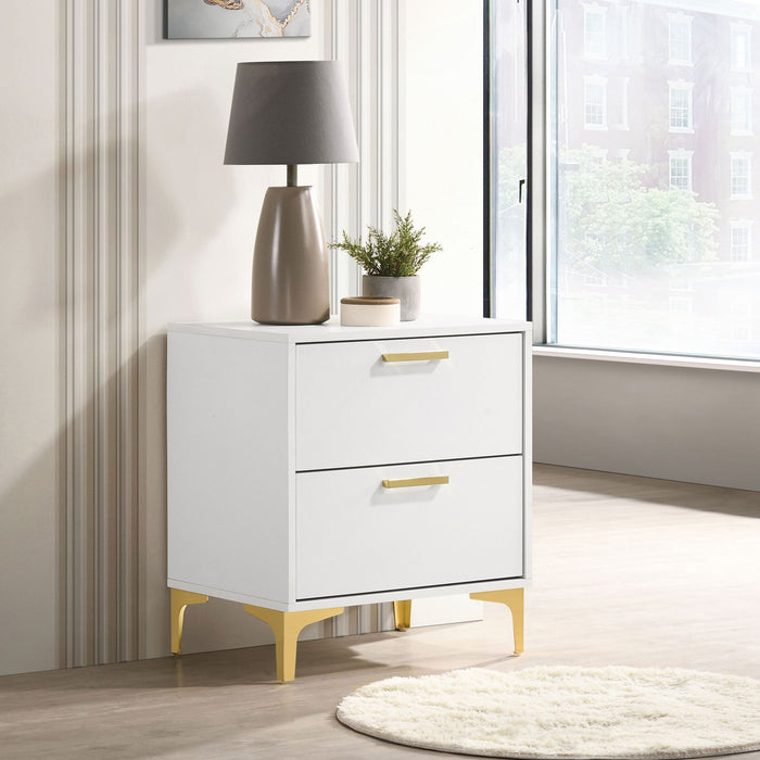 Karena - 2 Drawer Rectangular Nightstand - White
