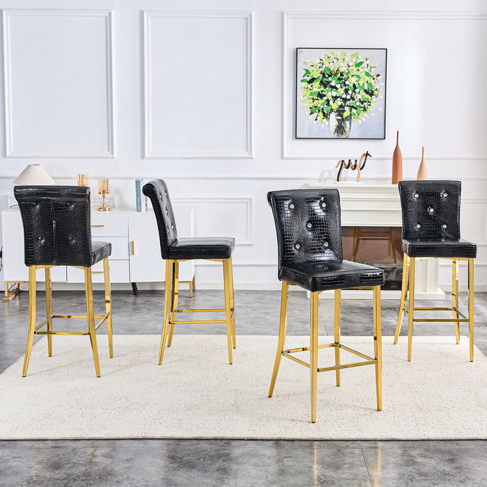 Bar Chairs With Crystal Clasp Design (Set of 2)