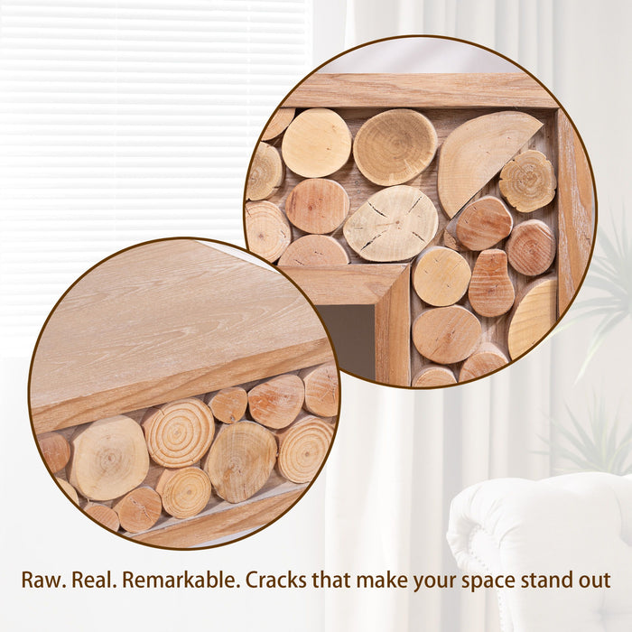 Rustic Wood Console Table With Natural Log Accents, Entryway Table, Narrow Sofa Table, Hallway Accent Table, Modern Farmhouse Style - Natural