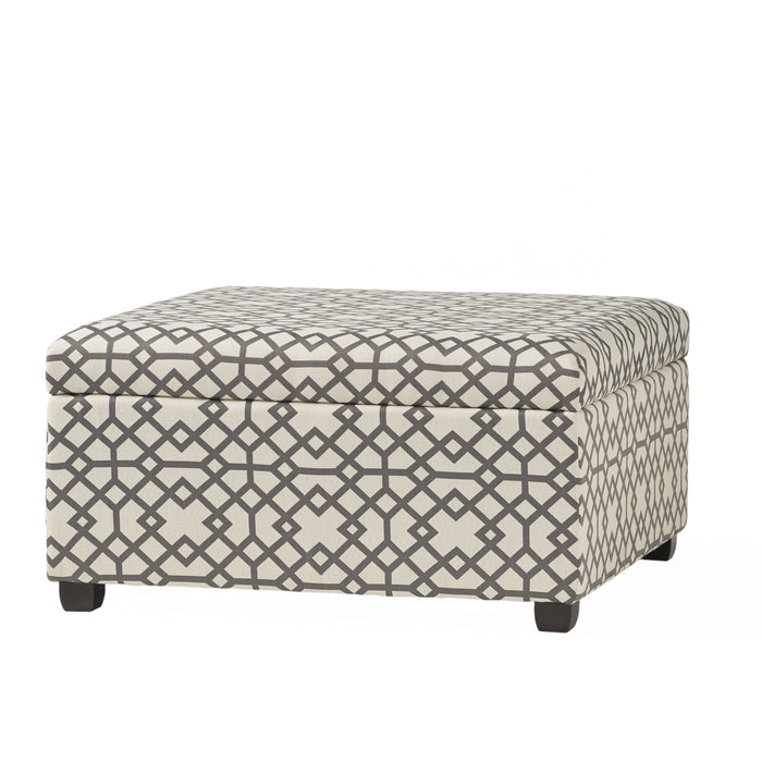 Richmond - Storage Ottoman With Unique Pattern And Ample Storage - Gray