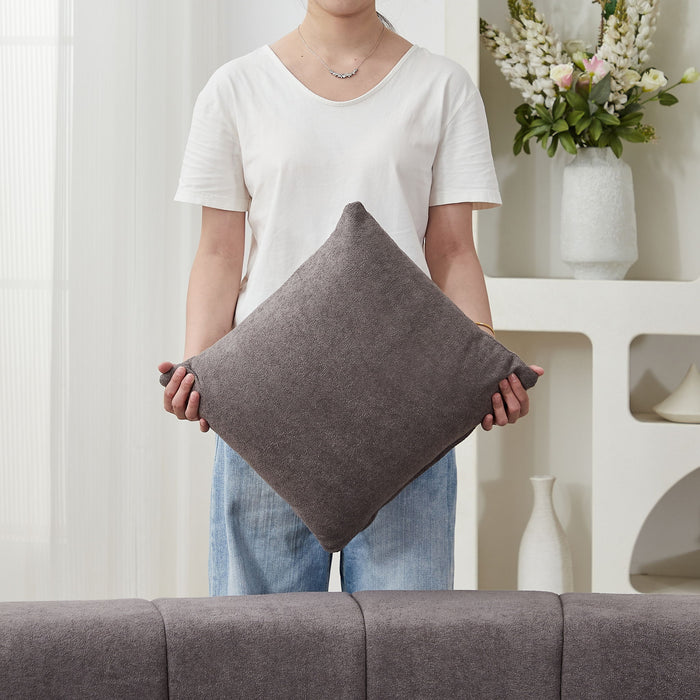 Curved Sectional Sofa With 2 Pillows For Living Room - Gray
