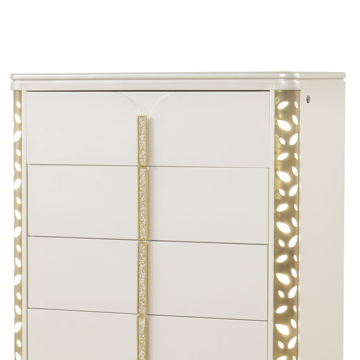 Cinderella - Chest With LED Accents And 5 Storage Drawers - Beige