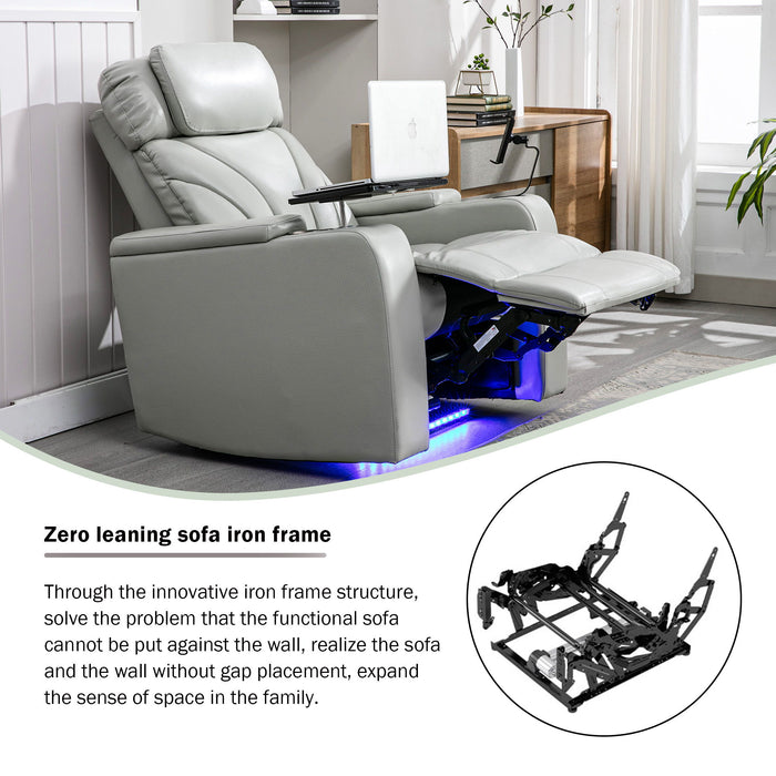Power Motion Recliner Electric Power Recliner With USB Charging Port, Hidden Arm Storage, Convenient Cup Holder And Bluetooth Speaker