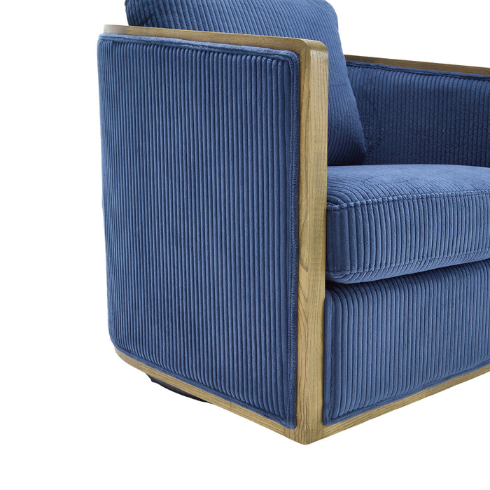 Corduroy Barrel Chair, 360 Degree Swivel