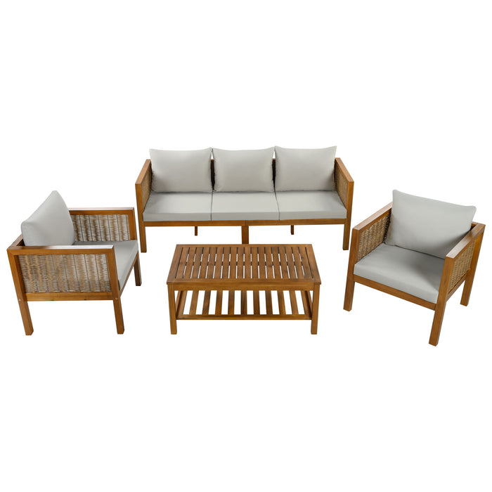 Patio Set Outdoor With Coffee Table And Cushions