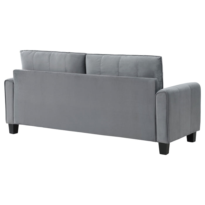 Dixon - Upholstered Sofa With Rounded Arms And Texture - Gray