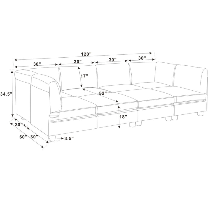 Upholstered Modular Sectional With Removable Cushions