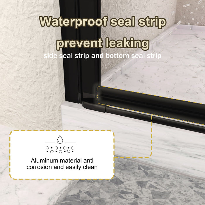 Semi Frameless Bifold Pivot Shower Door, Reversible Installation