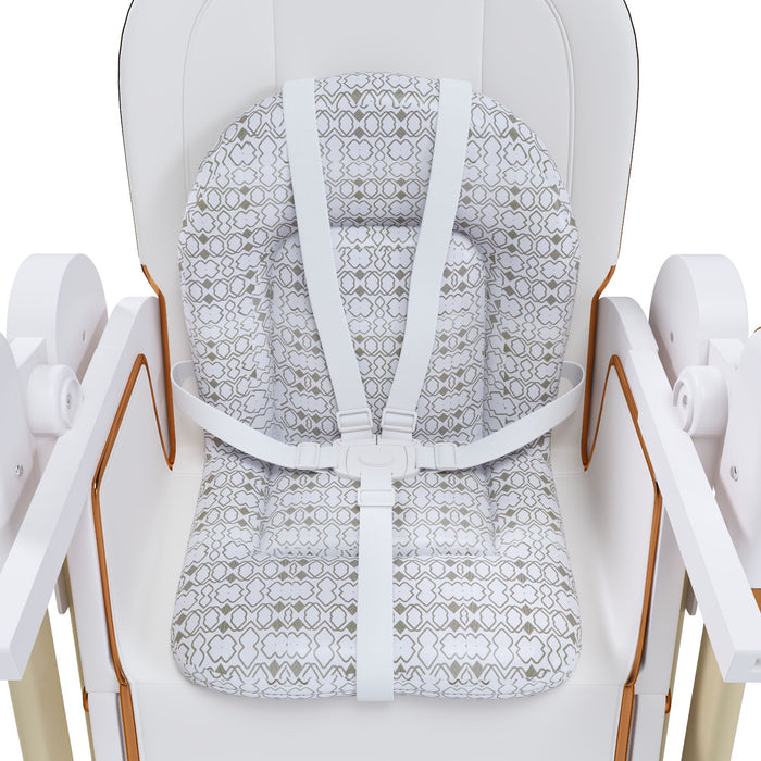 Convertible Baby High Chair To Rocker With 5 Point Harness