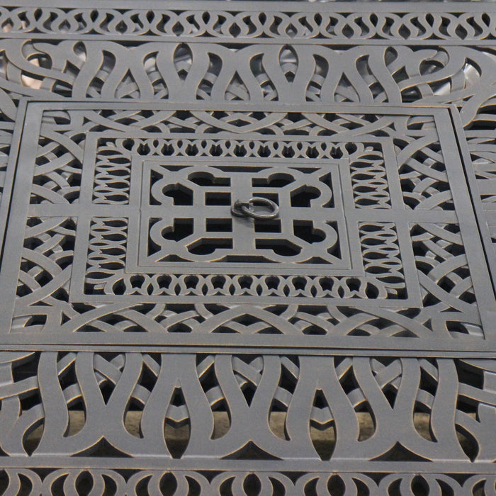 Powder Coated Aluminum Propane Gas Fire Pit Table - Gunmetal