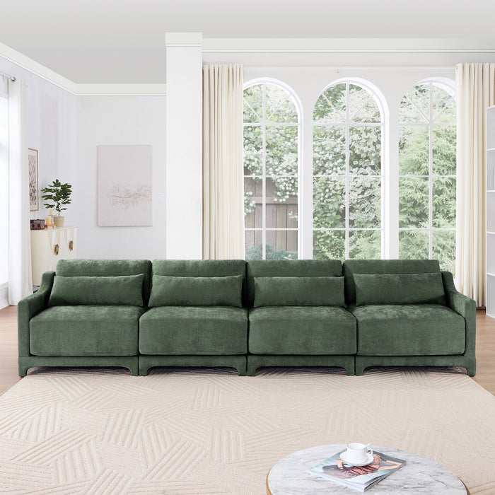 Elegant Sofa With Ergonomic Design And Lumbar Pillows