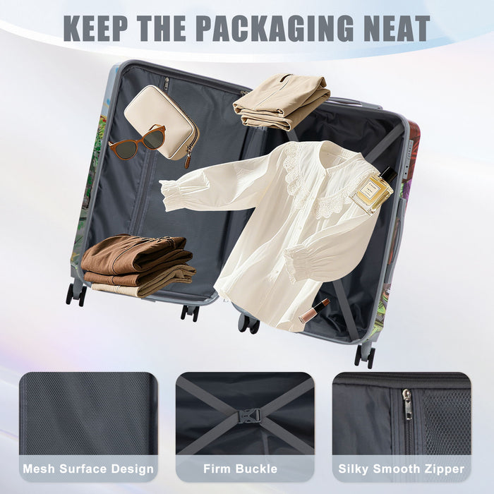 3 Piece Spinner Luggage Set 20" / 24" / 28" With Combination Lock And Silent Wheels - Coffee