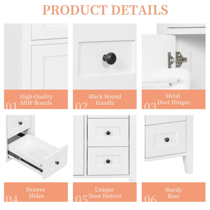 Bathroom Vanity With Sink, 3 Drawers And Adjustable Shelf, Freestanding Storage Unit