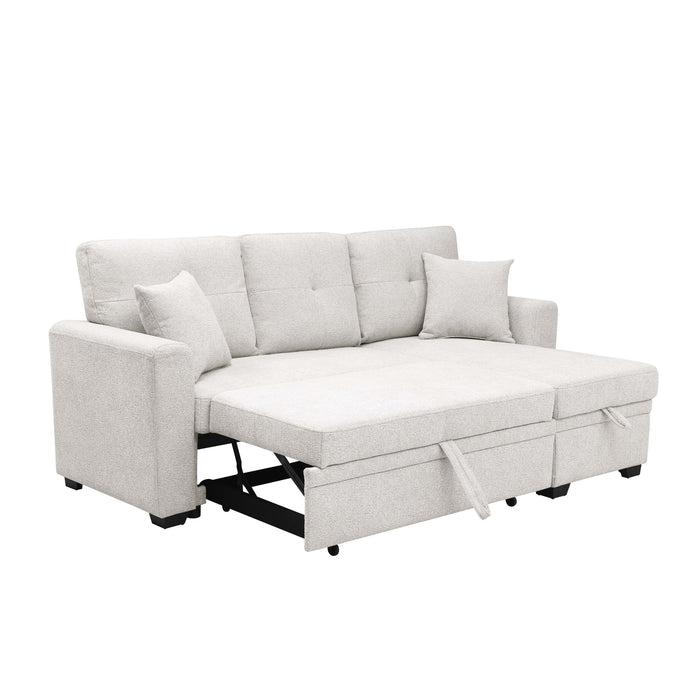 Upholstered Sectional With Pull Out Bed And Chaise Storage