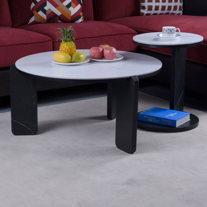 Round Coffee & End Table Set