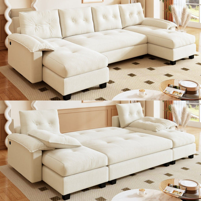 U-Shaped Sleeper Sofa With Pull Out Bed