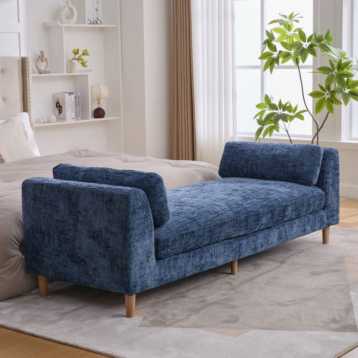 Modern Upholstered End Of Bed Bench With Armrests