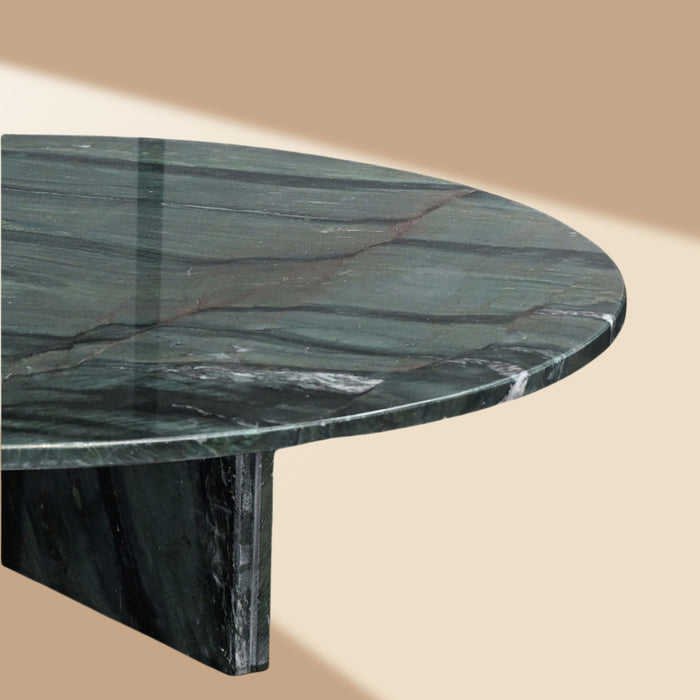 Diamond - Marble Coffee Table, Living Room Centerpiece, Genuine Stone - Green
