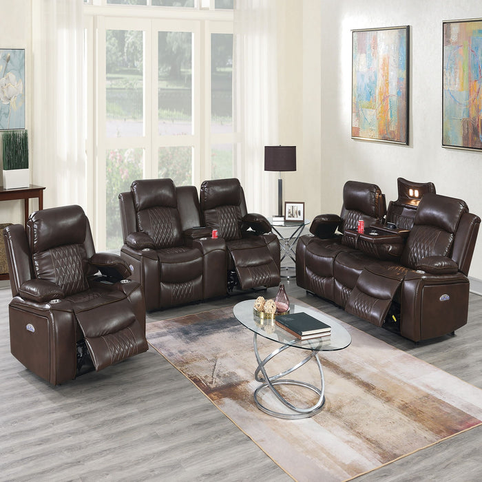 Power Motion Living Room Set With USB Port, Adjustable Headrest, Cup Holder