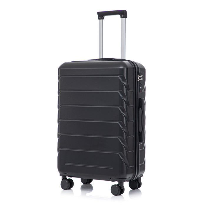 Hard Shell Luggage With Scratch Resistant Surface, 4 Wheels, Combination Lock & Side Hooks