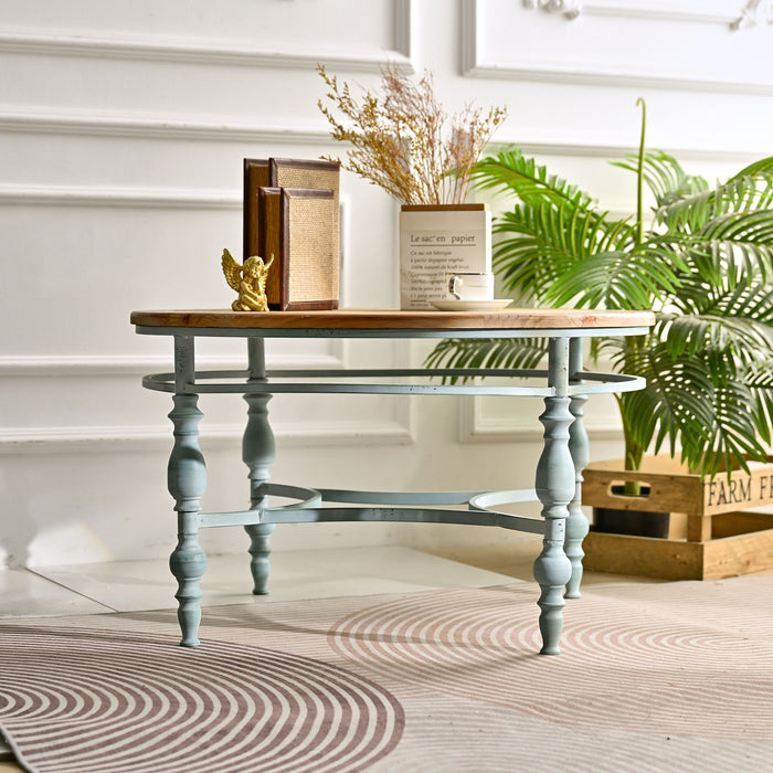 Round Top Carved Table For Living Room