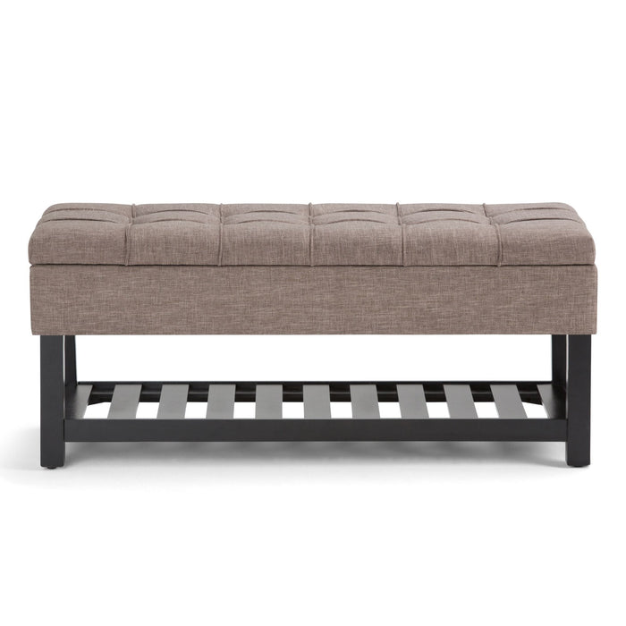Saxon - Upholstered Transitional Storage Ottoman Bench