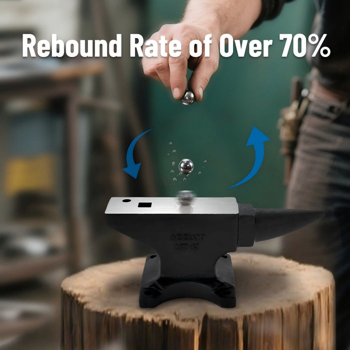 100 Lbs Single Horn Anvil, 4 Holes - Black