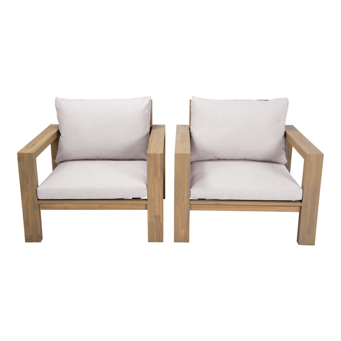 Stylish Outdoor Chair Set With Cushions For Garden (Set of 2)