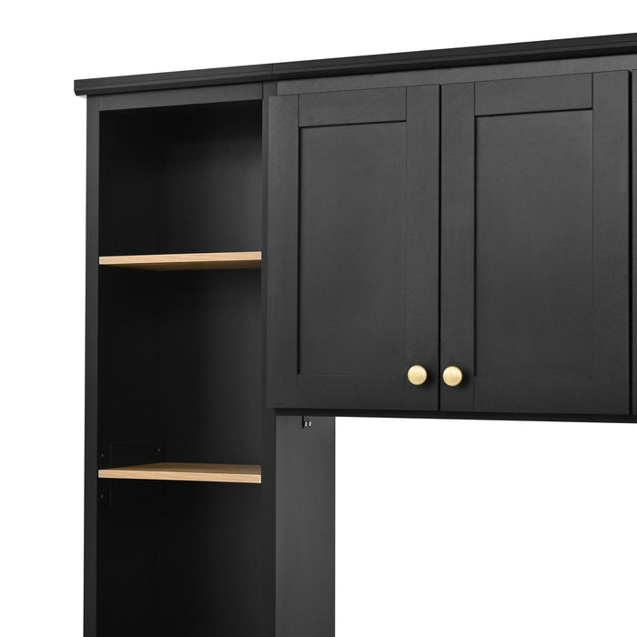 Computer Desk With Hutch, Workstation With Desk Grommet & Keyboard Tray