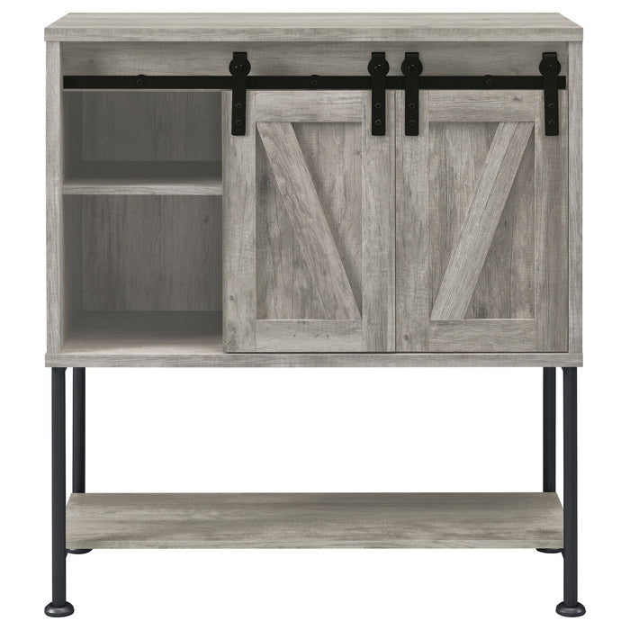 Hovander - Sliding Door Bar Cabinet - Gray