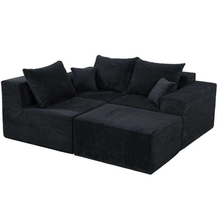 Modular Sectional Sofa, Convertible Couch With Chaise Corduroy