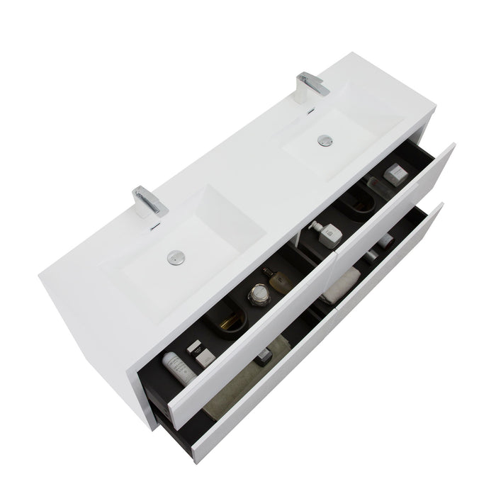 Bathin Freestanding Bathroom Vanity With Double Sinks, Bathroom Storage Vanity Cabinet With Stone Resin Countertop And Soft Close Drawers