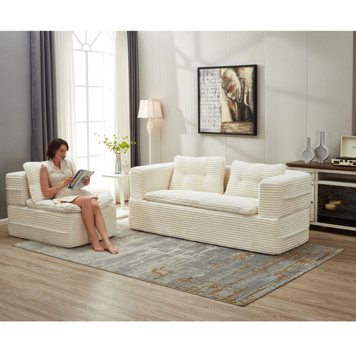 Multi Functional Sectional Sofa Bed With Independent Chaise Lounge And Functional Blanket