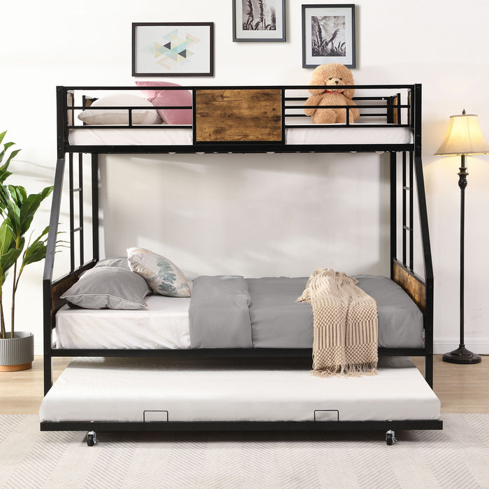 Modern Metal Bunk Bed With Dual Side Ladder And Metal Desig
