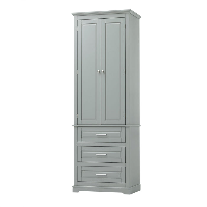 Tall Storage Cabinet With 3 Drawers For Bathroom