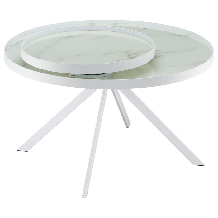 Shayne - Round Top Coffee Table With 2 Tier Design