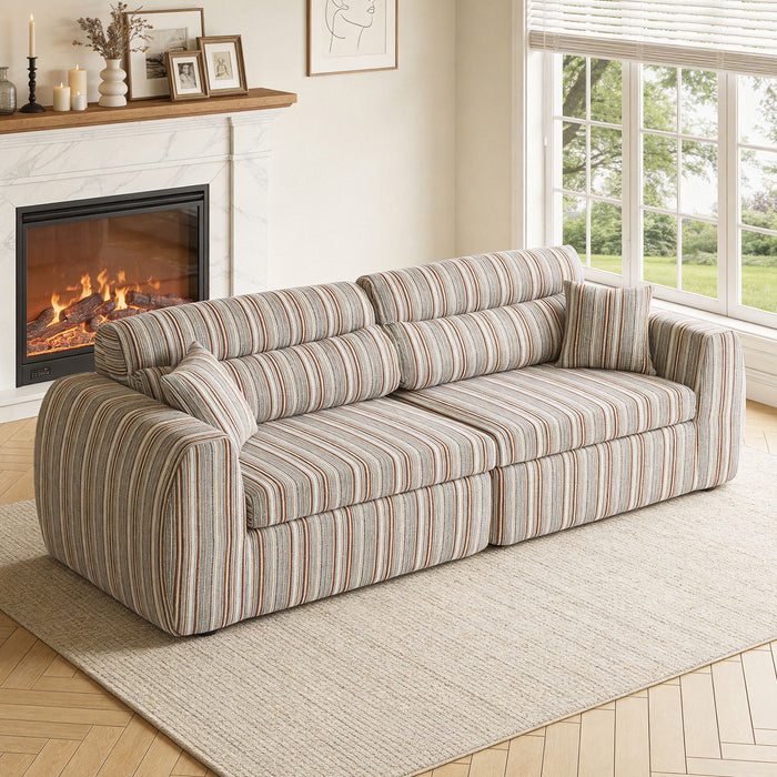 3 Seater, Couch With Throw Pillows For Living Room