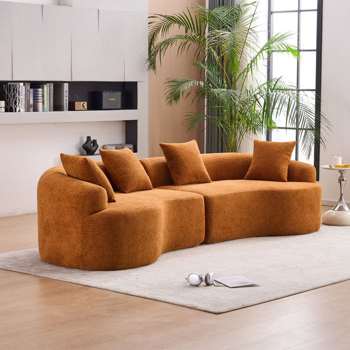 4 Seater Sofa With Fabric, 30D, 60 Hardness Full Sponge, 4 Pillow For Living Room, Home Furniture Sleeper Sectional Sofa For Apartment