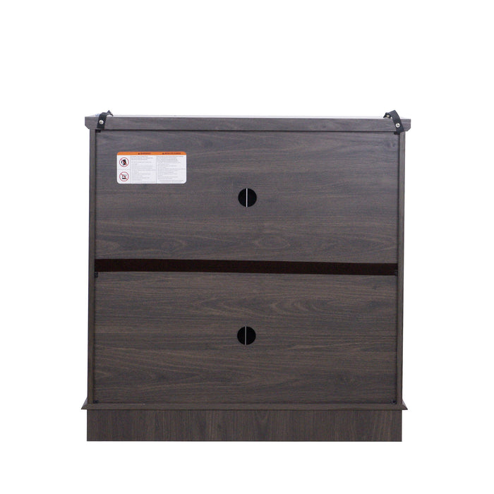 Elegant Sideboard With 2 Acrylic Mirrored Doors, Adjustable Shelf Storage