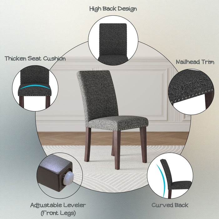 Upholstered Dining Chair With High Back Design (Set of 2)