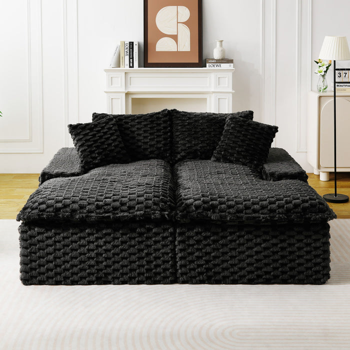 Double Chaise Lounge With Full Compressed Sponge