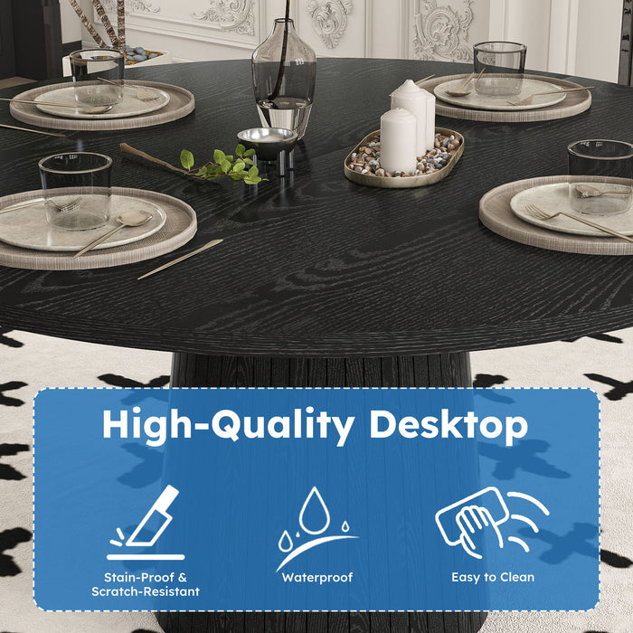 Round Dining Table With Strip Base