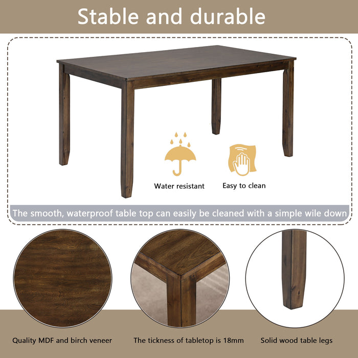 Kitchen Dining Set, Rectangular Dining Table With Upholstered Chairs