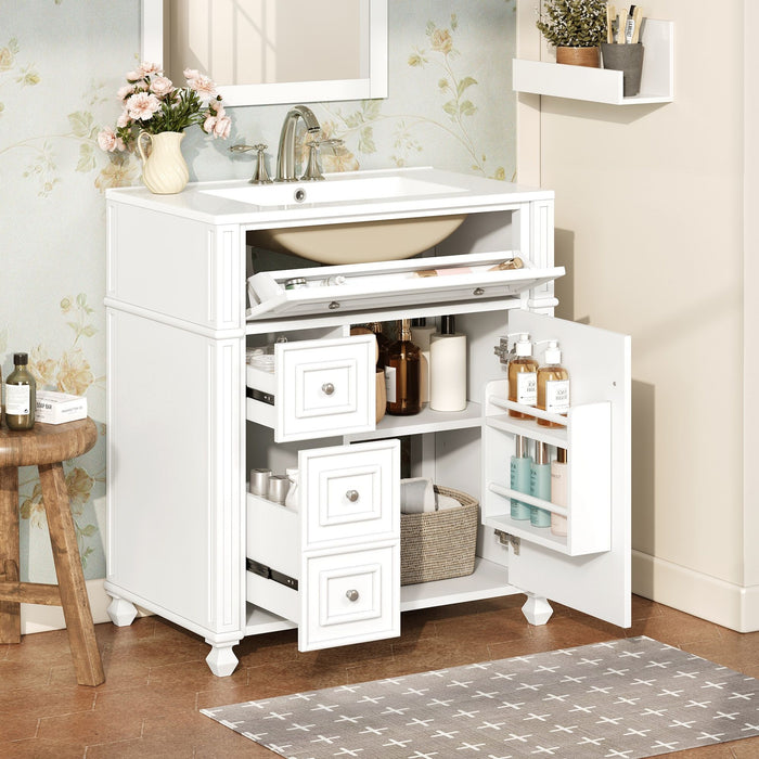 Bathroom Vanity Cabinet With Sink, Soft Close Doors With Door Organizer