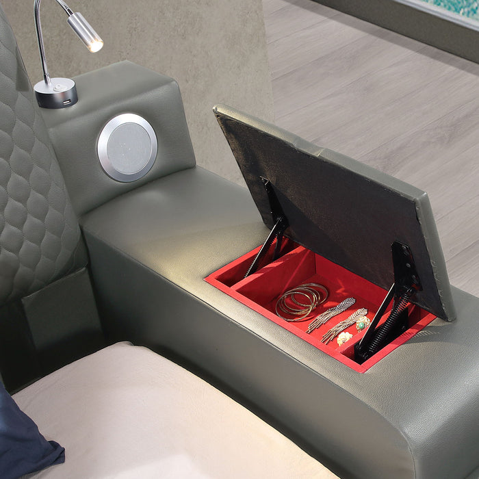Zoya - Smart Multifunctional Bed, Built In Bluetooth Speakers, USB Charging