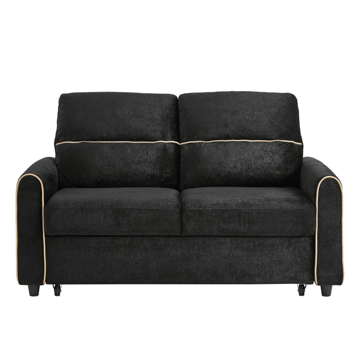 Pull Out Sofa Bed With Adjustable 3 Position Backrest, USB Charging Ports, Side Pockets