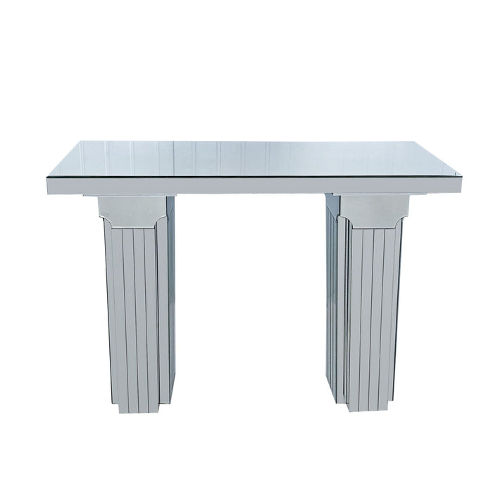 Console Table, Rectangular Entryway Desk For Living Room - Silver