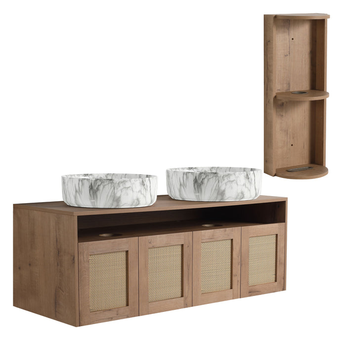 Bathroom Vanity & Art Sink And Storage Rack, Float Mounting Design