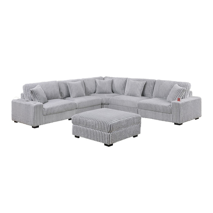 Armless Chair Modular With Pillow Living Room Furniture - Gray / Mink