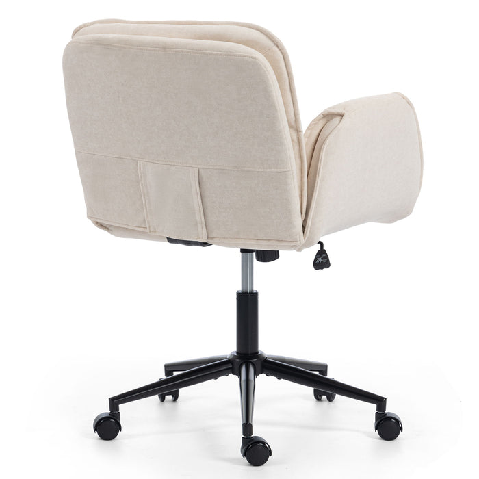 Criss Cross Swivel Desk Chair With Adjustable Armrests & Wheels For Home Office